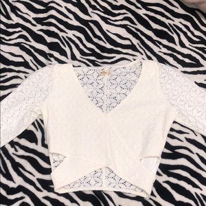 long sleeve thin crop top